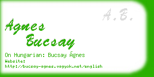 agnes bucsay business card