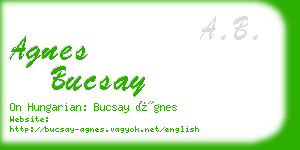 agnes bucsay business card
